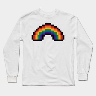 Pixel Rainbow Design in LGBTQ Pride Flag Colors Long Sleeve T-Shirt